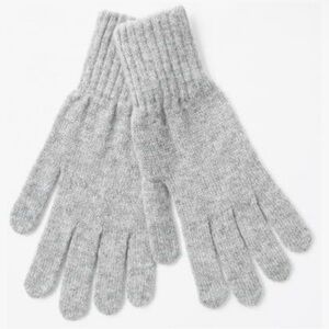 embouro light gray 100% Cashmere , Jersey Knit Ultra Soft Pure Cashmere Gloves